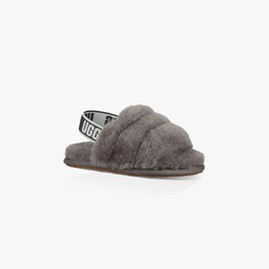 Ugg Fluff Yeah Kids Slippers Grey (3208YLASN)